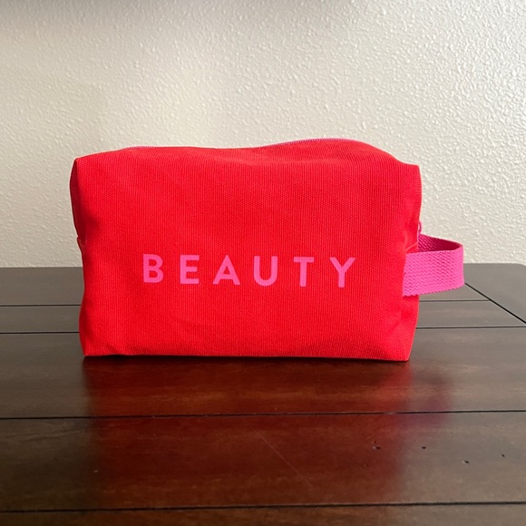 NWOT - Nordstrom Beauty Cosmetics Makeup Bag – Red & Pink - Picture 1 of 7